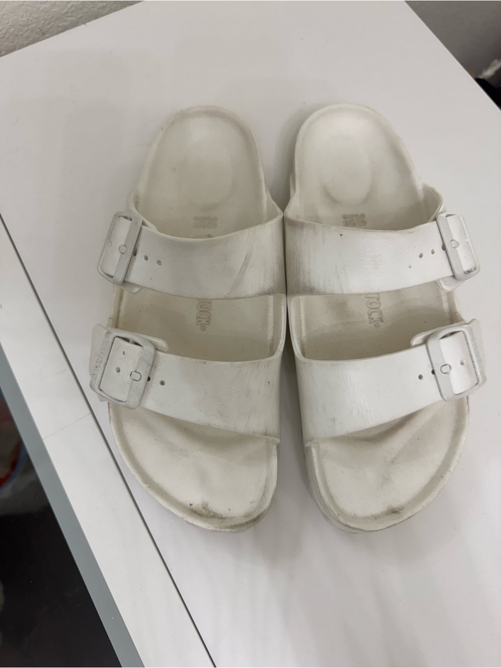 Birkenstock White Two-Strap Sandals